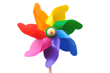 Colorful pinwheel windmill