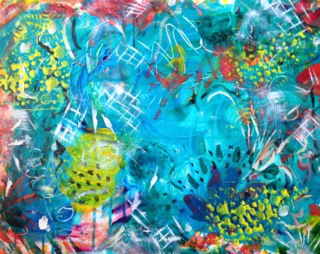 Undersea Soirée, acrylic on canvas © paula boyd farrington 2014